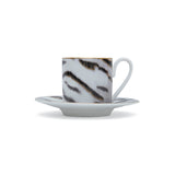 Roberto Cavalli Tiger Luxury box Set 2 Pcs. Coffee Cup & Saucer - 6 x H 6.1 Cm Cap.12 Cl. - S.12 Cm