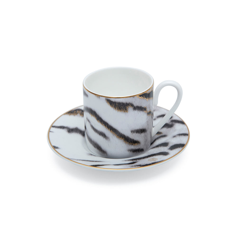 Roberto Cavalli Tiger Luxury box Set 2 Pcs. Coffee Cup & Saucer - 6 x H 6.1 Cm Cap.12 Cl. - S.12 Cm | Cups & Saucer Set | Drinkware Roberto Cavalli Tiger Luxury box Set 2 Pcs. Coffee Cup & Saucer - 6 x H 6.1 Cm Cap.12 Cl. - S.12 Cm | Cups & Saucer Set | Drinkware