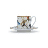 Roberto Cavalli Garden'S Birds Luxury box Set 2 Pcs. Coffee Cup & Saucer - 6 x H 6.1 Cm Cap.12 Cl. - S.12 Cm