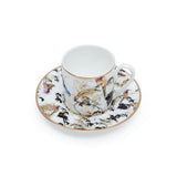 Roberto Cavalli Garden'S Birds Luxury box Set 2 Pcs. Coffee Cup & Saucer - 6 x H 6.1 Cm Cap.12 Cl. - S.12 Cm
