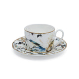 Roberto Cavalli Garden'S Birds Luxury box Set 2 Pcs. Tea Cup & Saucer - 8.6 x H 5.9 Cm Cap.22 Cl. - S.15.5 Cm