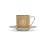 Roberto Cavalli Lizzard Gold Luxury box Set 2 Pcs. Coffee Cup & Saucer - 6 x H 6.1 Cm Cap.12 Cl. - S.12 Cm