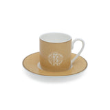 Roberto Cavalli Lizzard Gold Luxury box Set 2 Pcs. Coffee Cup & Saucer - 6 x H 6.1 Cm Cap.12 Cl. - S.12 Cm