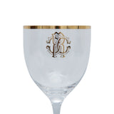 Roberto Cavalli Monogramma Gold Water Goblet - 8.5x19.5 H. Cm - Cap. 28 Cl ACQUA Set of 6pcs