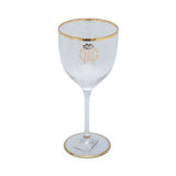 Roberto Cavalli Monogramma Gold Water Goblet - 8.5x19.5 H. Cm - Cap. 28 Cl ACQUA Set of 6pcs