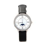 Cerruti Ladies WatchÂ With Mother Of Pearl Dial & Black Leather Strap