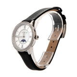 Cerruti Ladies WatchÂ With Mother Of Pearl Dial & Black Leather Strap
