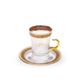 Decorium Mrc 12 Pcs Tea Set, Saucer With Gold Border Band