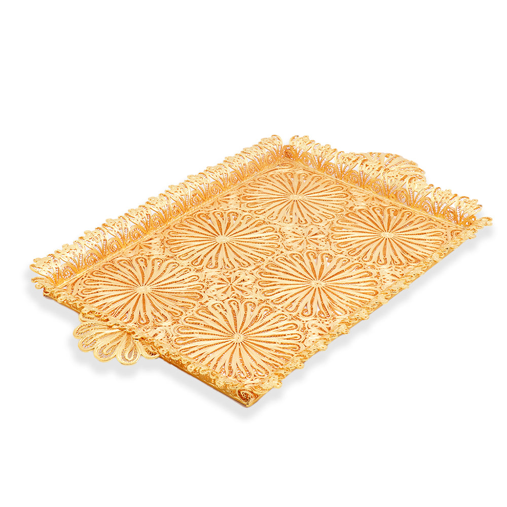 Decorium Zerafet Rectangular Tray Gold | ramadan21 | Tray Decorium Zerafet Rectangular Tray Gold | ramadan21 | Tray