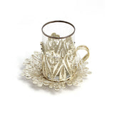 Decorium Telkar Tea Set 12 Pcs Set Silver - Blue Salon