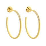 Dean Davidson, Spire Hoops  Earrings, White Topaz/Gold