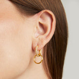 Dean Davidson Signature Drop Hoop Pave  Earrings White Topaz/Gold