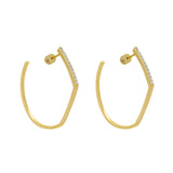 Dean Davidson Midi Spire Hoops  Earrings White Topaz/Gold