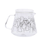 Decoration One  Glass Pot 600cc Faces Black PC