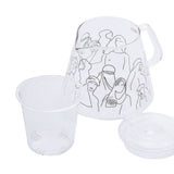 Decoration One  Glass Pot 600cc Faces Black PC