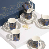 Decoration One  New Bone 90cc Turkish Cups Faces Set of 6