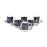 Decoration One  New Bone 90cc Turkish Cups Faces Set of 6