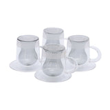 Decoration One  Glass DBL 150cc Motif With Handle Set of 4