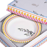 Decoration One  New Bone 6" Bread Plate Zaytoun Set of 6