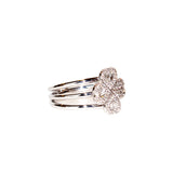 Digo Ring 18 Carat White Gold Brilliant & Pear Shape Cut Diamonds Size 6