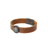 Diesel Men's Bracelet Base Metal With Brown Leather