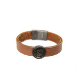Diesel Men's Bracelet Base Metal With Brown Leather