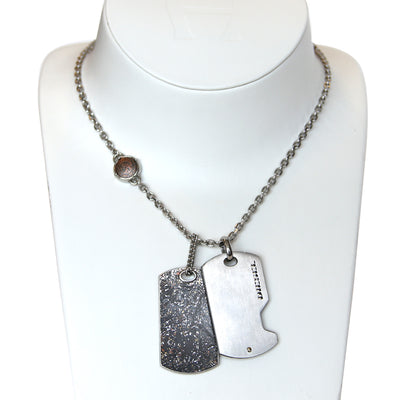 Diesel Men's Necklace Stainless Steel With 2Pcs. Pendant