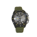 Diesel Men's Watch Chronograph Black & Gray Dial With White Index & Army Green Rubber Strap