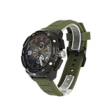 Diesel Men's Watch Chronograph Black & Gray Dial With White Index & Army Green Rubber Strap