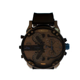 Diesel Men's Gun Metal Color Watch With 4 Time Zone - Blue Salon