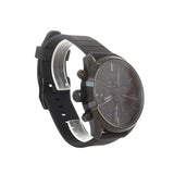 ساعة ديزل كرونوغراف رجالية مع مينا سوداء مع تاريخ وحزام مطاطي اسود