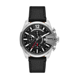 Diesel Men's Baby Chief Chronograph Black Leather Watch