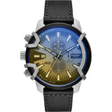 Diesel Men's Griffed Chronograph Black Leather Watch