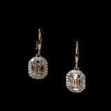 حلق مجوهرات ديغو من الذهب الابيض عيار 18مع الماس  بقطع دائري بريلنت و قطع باغيت 