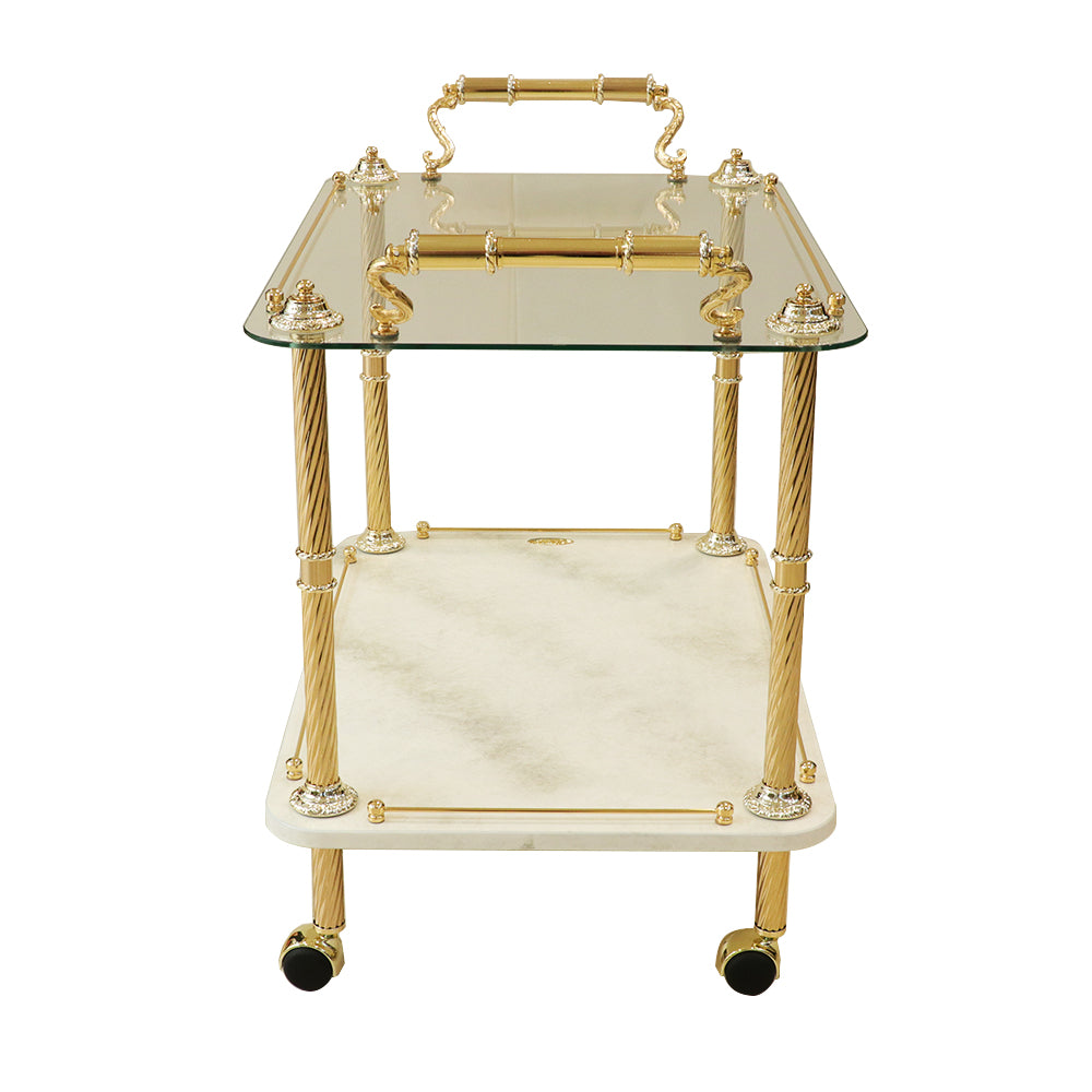 Dimart Trolley Rectangular Gold with Marble