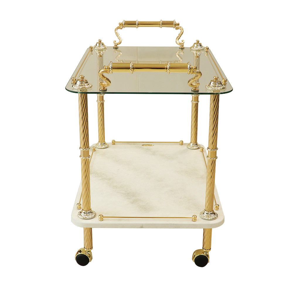 Dimart Trolley Rectangular Gold with Marble | Trolley Dimart Trolley Rectangular Gold with Marble | Trolley