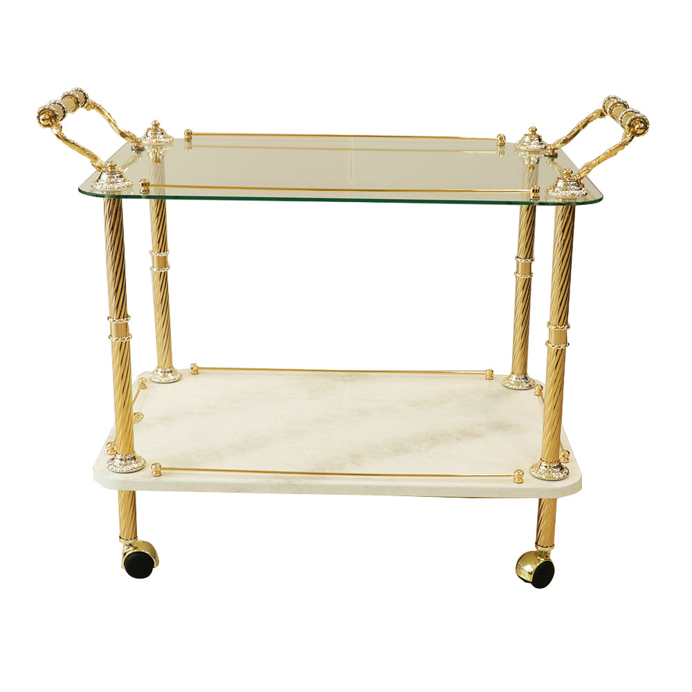 Dimart Trolley Rectangular Gold with Marble | Trolley Dimart Trolley Rectangular Gold with Marble | Trolley