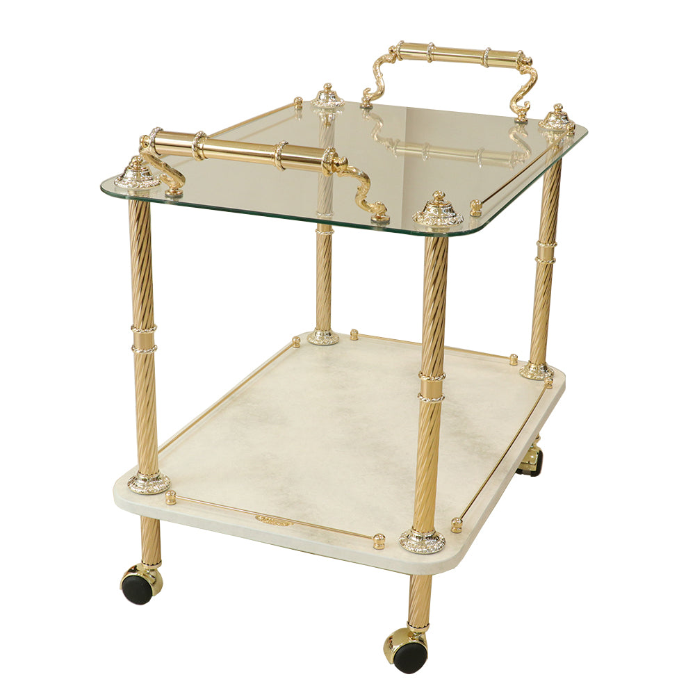 Dimart Trolley Rectangular Gold with Marble | Trolley Dimart Trolley Rectangular Gold with Marble | Trolley
