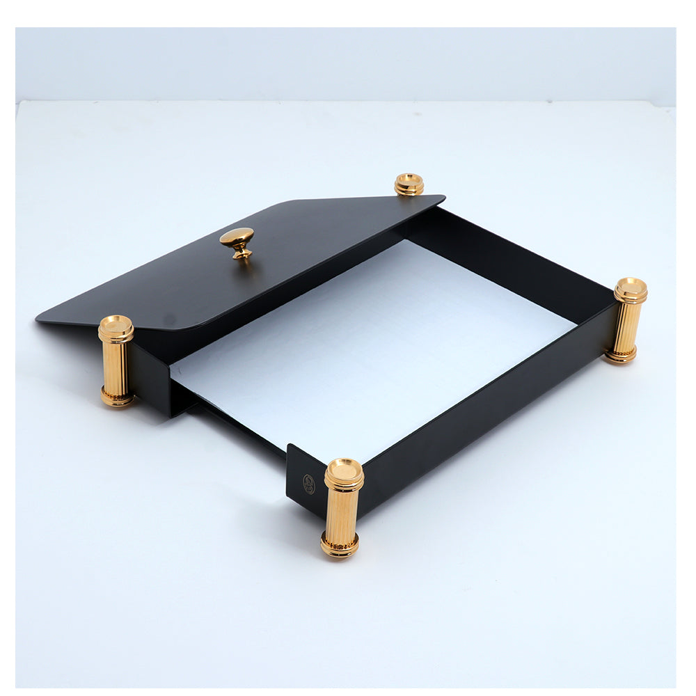 El Casco Cover For Letter Tray Gold Black | Desk Accessories El Casco Cover For Letter Tray Gold Black | Desk Accessories