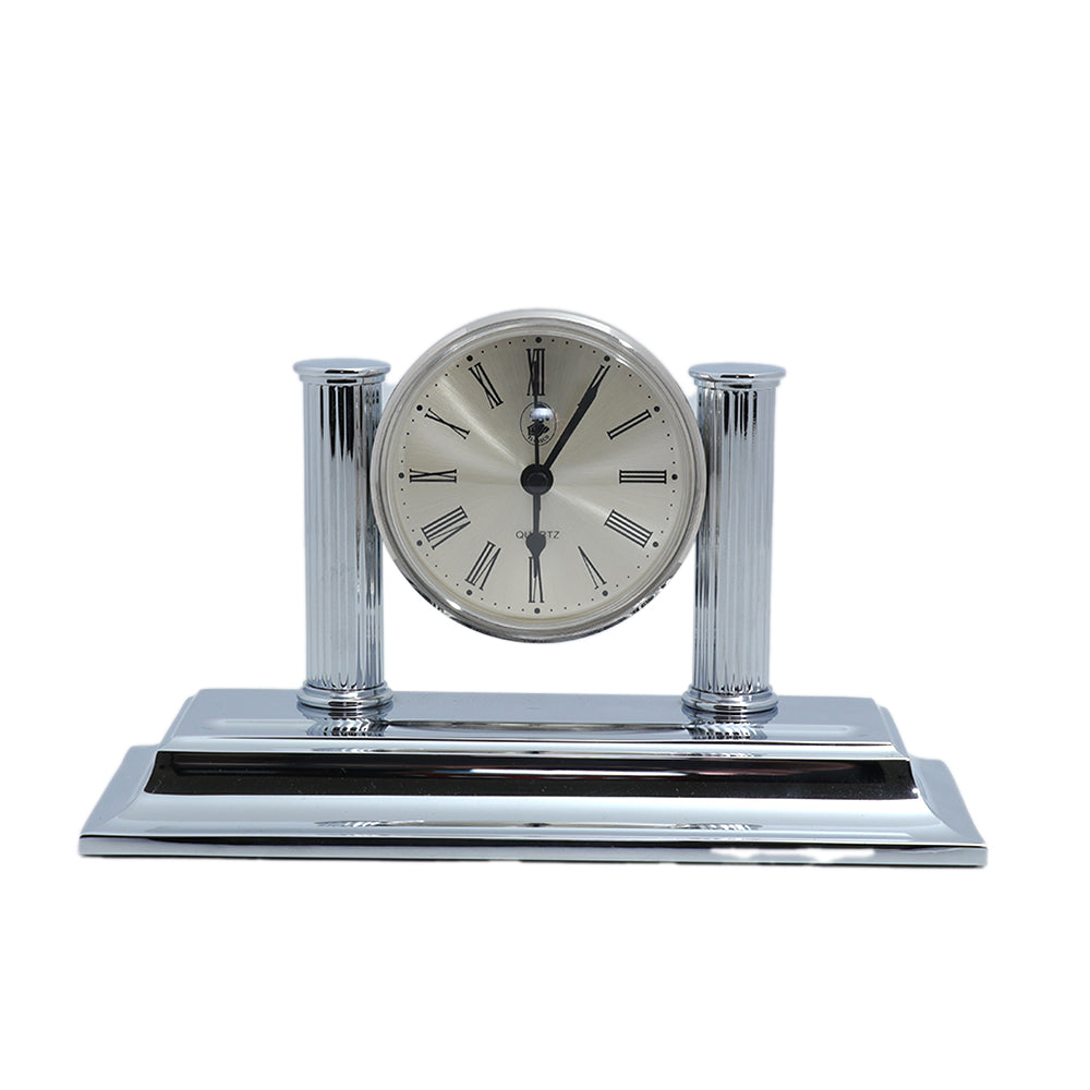 El Casco Clock Pen Holder Chrome | Desk Accessories El Casco Clock Pen Holder Chrome | Desk Accessories