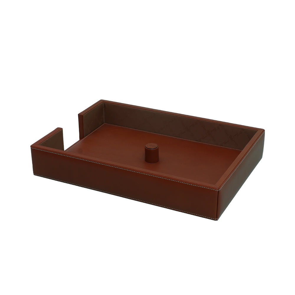 El Casco Leather Letter Tray With Cover | Desk Accessories El Casco Leather Letter Tray With Cover | Desk Accessories