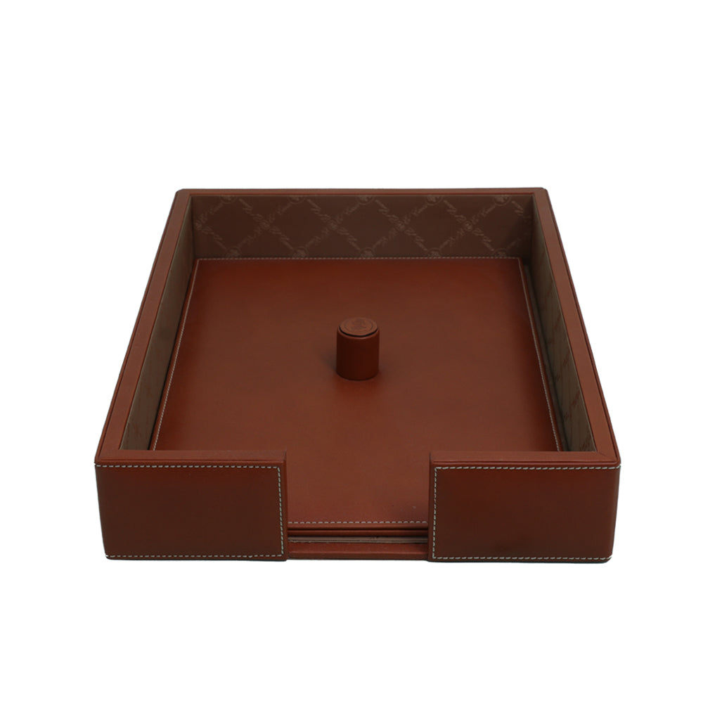 El Casco Leather Letter Tray With Cover | Desk Accessories El Casco Leather Letter Tray With Cover | Desk Accessories