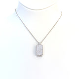 Esprit Necklace Silver Color Chain With Bar Pendant With Stone 9.25 Silver