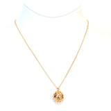 Esprit Necklace Ip Gold Chain Long With Round Pendant With Stone 9.25 Silver