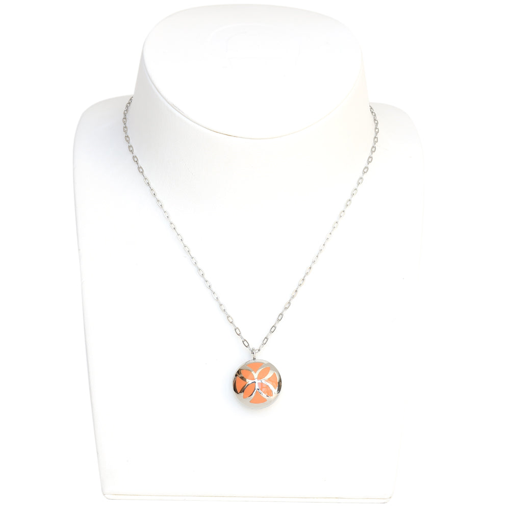Esprit Necklace Silver Color Stainless SteelÂ  With Round Pendant With Orange Color