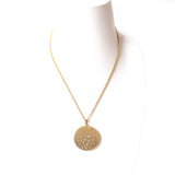 Esprit Necklace Gold Chain With Round Pendant Matt Finish With Stone