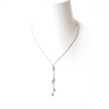 Esprit Necklace Sterling Silver Chain With Tear Dorp Dangling Pendant With Stone