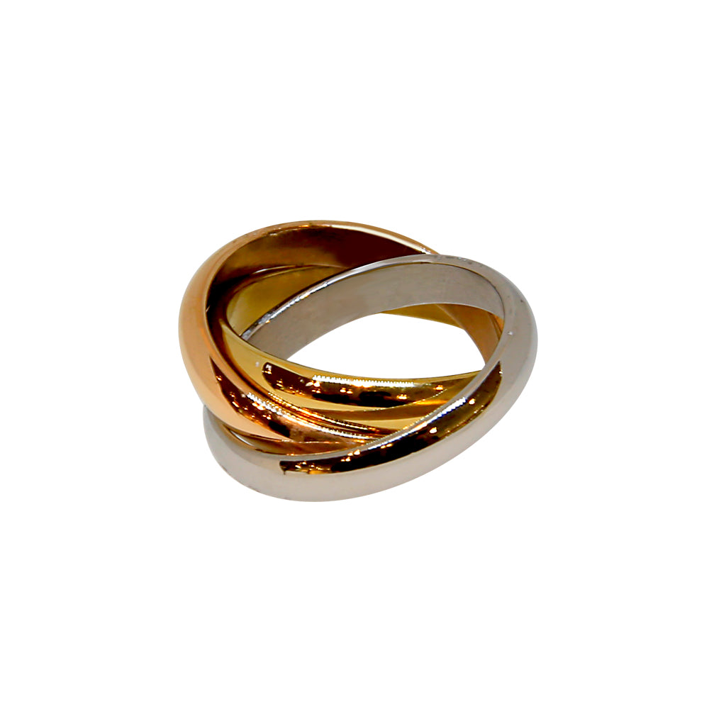 Esprit Ring 3PcsÃ¢Â Ip Rosegold/Gold & Silver Puzzel Style Size 9