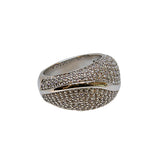 Esprit Ring Silver Thick Style With Stone & Silver Line Glowsy Finish Size 9