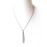 Esprit Necklace Long Silver Chain With Bar Pendant & Stone